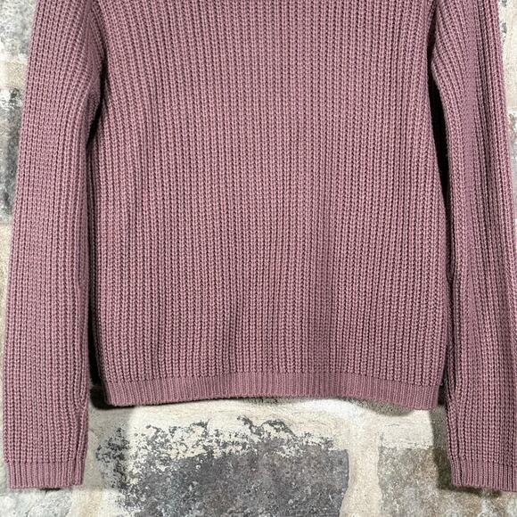 Say What Sweater Purple Peephole Cable Knit Woman's Size Medium Neutral - Picture 6 of 10